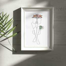 本独身の気な女の子の線読画 ポスター