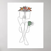 本独身の気な女の子の線読画 ポスター (正面)