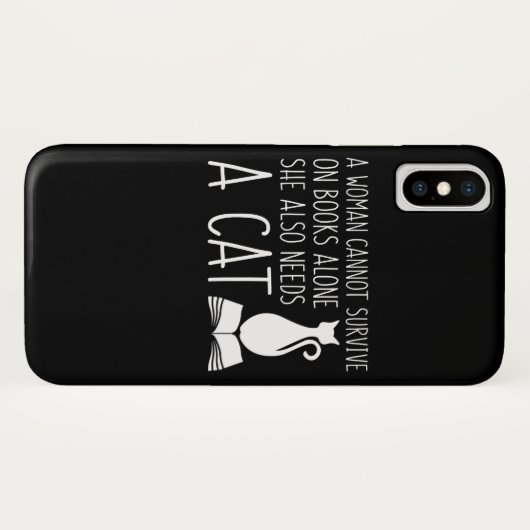 本猫の女性は本の必要性猫を生き延びます Case-Mate iPhoneケース (裏面(横))