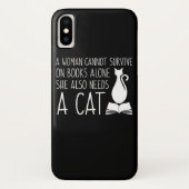 本猫の女性は本の必要性猫を生き延びます Case-Mate iPhoneケース (裏面)