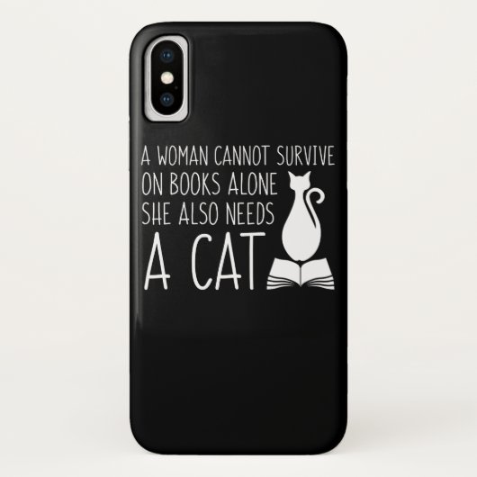本猫の女性は本の必要性猫を生き延びます Case-Mate iPhoneケース (裏面)