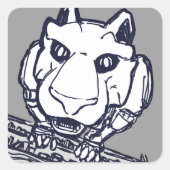 本箱ロボット猫のシール スクエアシール (正面)