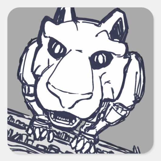 本箱ロボット猫のシール スクエアシール (正面)