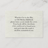 本素朴を持って来る赤ちゃんシャワーインサート エンクロージャーカード (裏面)