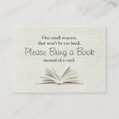 本素朴を持って来る赤ちゃんシャワーインサート エンクロージャーカード (正面)