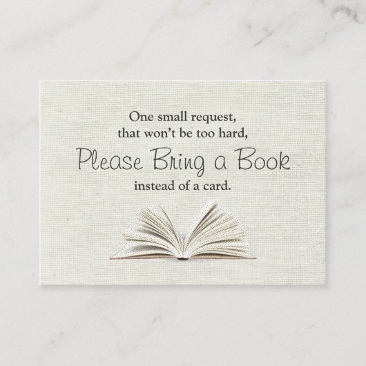 本素朴を持って来る赤ちゃんシャワーインサート エンクロージャーカード (正面)