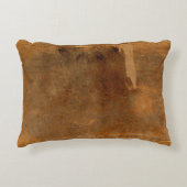 本素朴カバークッション古擦り切れた革 アクセントクッション (正面)
