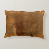 本素朴カバークッション古擦り切れた革 アクセントクッション (裏面)