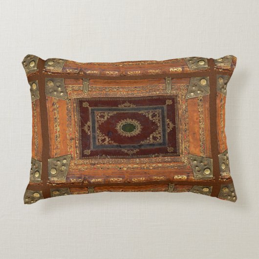 本素朴表紙クッションレザー及び真鍮ルック アクセントクッション (正面)