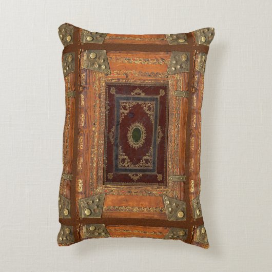 本素朴表紙クッションレザー及び真鍮ルック アクセントクッション (裏面(縦))