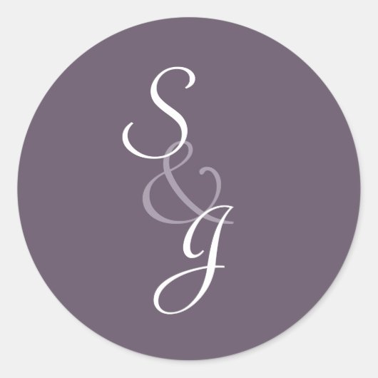 本結婚の封筒用シールナス ラウンドシール (正面)