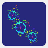 本羽染め3匹 スクエアシール (正面)