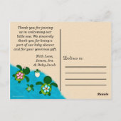 本羽男の赤ちゃんウミガメありがとうボーイズブルー#281 ポストカード (裏面)