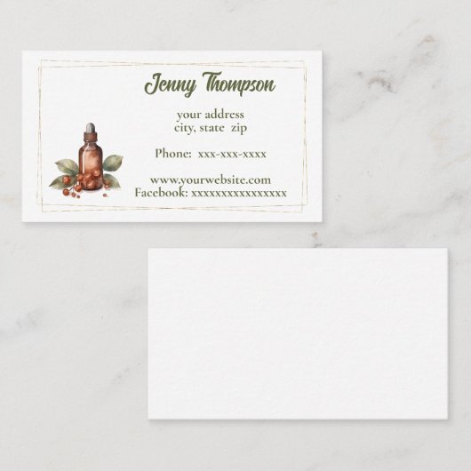 本草学者 名刺 (正面/裏面)