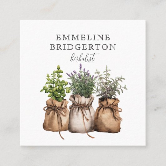 本草学自然医学ホリスティック医学 スクエア名刺 (正面)