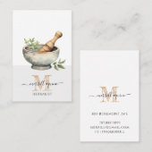 本草学自然医学モルタル杵 名刺 (正面/裏面)