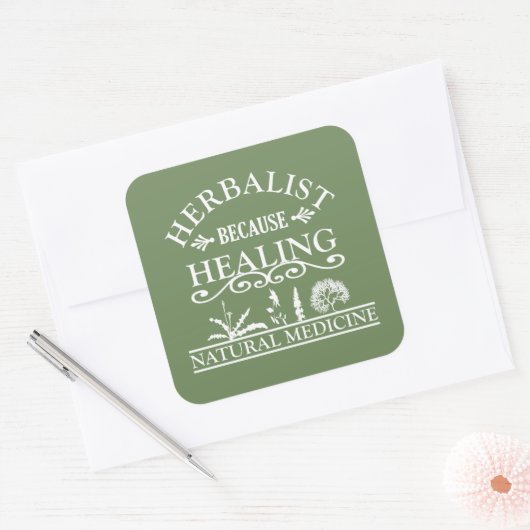 本草類自然医学の種類のハーブ スクエアシール (封筒)