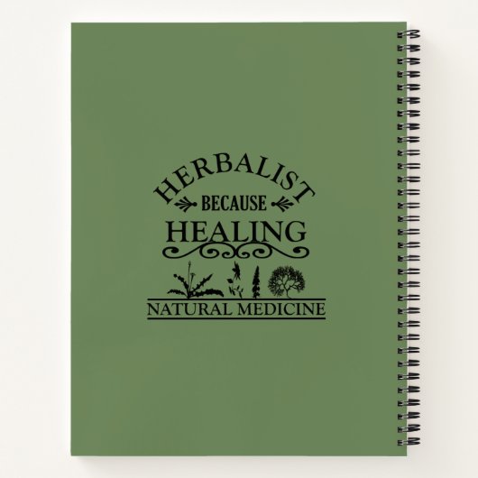 本草類自然医学の種類のハーブ ノートブック (裏面)