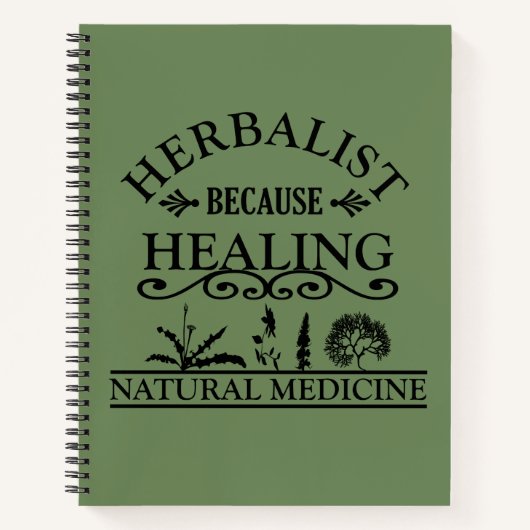 本草類自然医学の種類のハーブ ノートブック (正面)