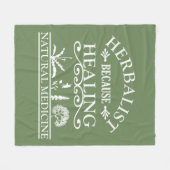 本草類自然医学の種類のハーブ フリースブランケット (正面(横))