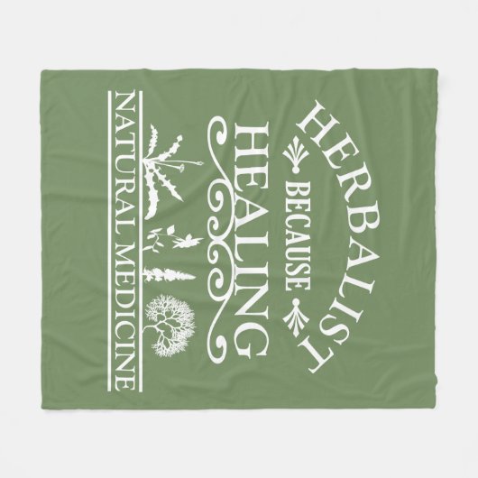 本草類自然医学の種類のハーブ フリースブランケット (正面(横))