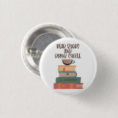 本読と飲み物のコーヒーボタン 缶バッジ (正面&裏面)