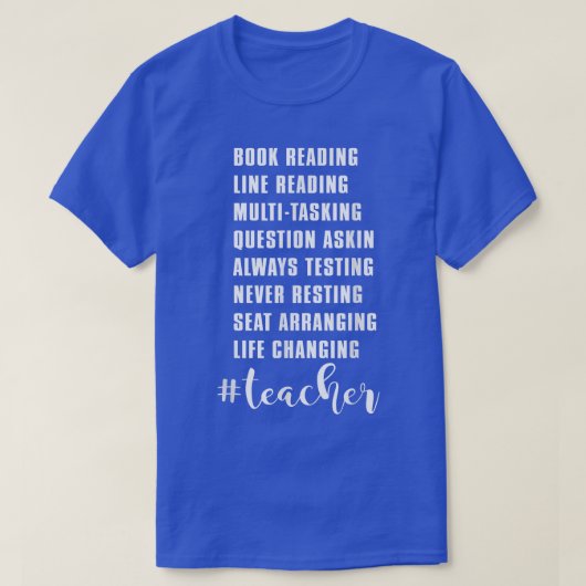 本読の線の読先生おもしろい先生 Tシャツ (デザイン正面)