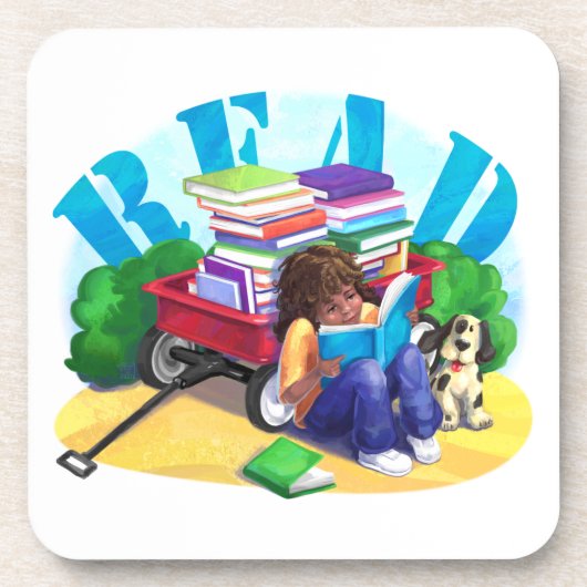 本読ワゴンアート コースター (正面)