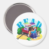 本読ワゴンアート マグネット (正面/裏面)