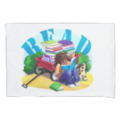 本読ワゴンアート 枕カバー (正面)