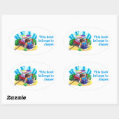 本読ワゴンパーソナライズされた本シール 楕円形シール (シート)