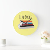 本読本の愛人パーソナライズされた ラージ壁時計 (ホーム)