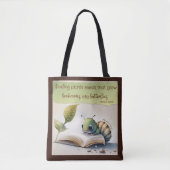 本読虫が蝶に変わる トートバッグ (正面)