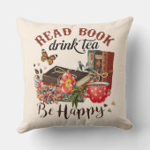 本読、お茶を飲み、幸せになれ クッション (裏面)