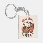 本読、お茶を飲んで幸せになれ キーホルダー (正面左)
