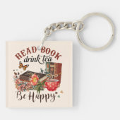 本読、お茶を飲んで幸せになれ キーホルダー (裏面)