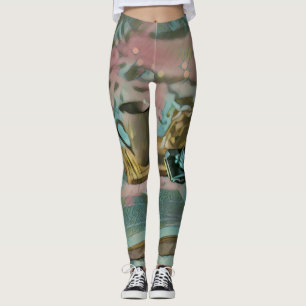 本読、コーヒーを飲む レギンス