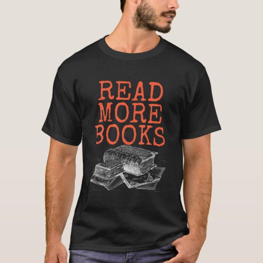 本読、本好き、本 Tシャツ (正面)