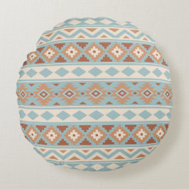 本質のPtnアステカなIIIbの青いクリーム色のテラコッタ ラウンドクッション