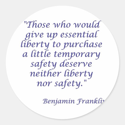 本質的な与え自由を守ろうとする人々は… ラウンドシール (正面)