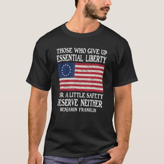 本質的な自由を持ち上げ与えたベン・フランクリン Tシャツ (正面)