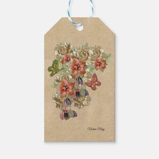 本革とスエードアート ギフトタグ (正面)