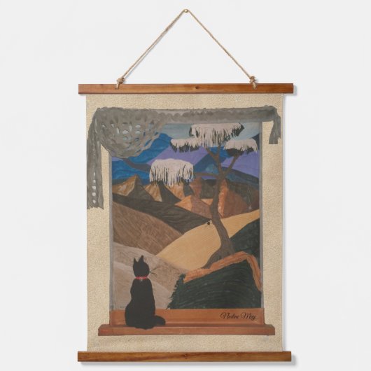 本革とスエードアート 吊り下げ型タペストリー (正面)