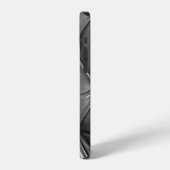 本革の黒色のテクスチャパターン iPhoneケース (左側面)