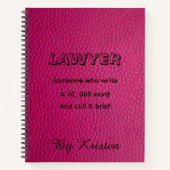 本革ユーモア弁護士ジャーナル 個人名入り 法律  ノートブック (正面)