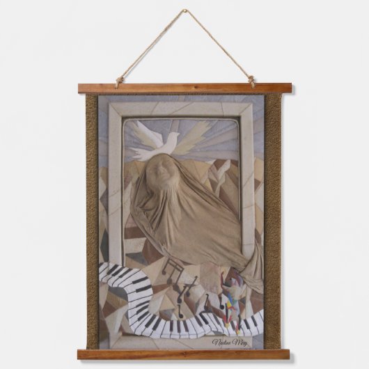 本革及びスエードぶら下がったアートのタペストリー 吊り下げ型タペストリー (正面)