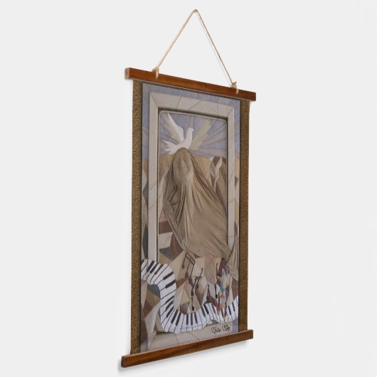 本革及びスエードぶら下がったアートのタペストリー 吊り下げ型タペストリー (傾斜あり)