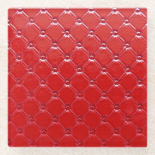 本革張り：多目的デコール ガラスコースター (正面)