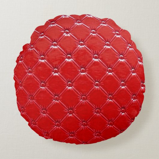 本革張り：多目的デコール ラウンドクッション (正面)