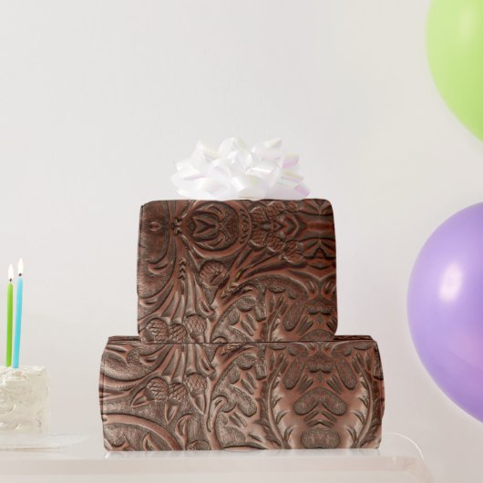 本革 西部劇スタイル ナチュラル カウボーイ ラッピングペーパー (パーティーギフト)